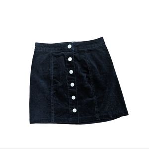 Mini Skirt Corduroy Black Academia I & M Premium Jeans Women Size xs/s